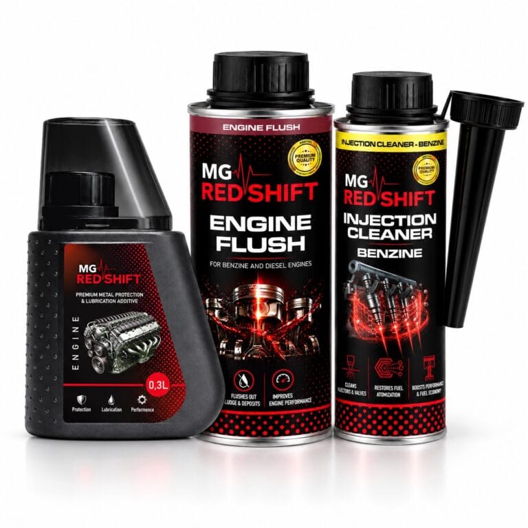 MG Red Shift Car SPA Benzine: set of Engine Flush, Engine 300 ml and Injection Cleaner Benzine